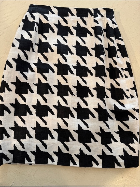 Rickie Freeman for Teri Jon Dresses & Skirts - Rickie Freeman Teri Jon Linen Skirt Black White Abstract Pencil Skirt Size 6